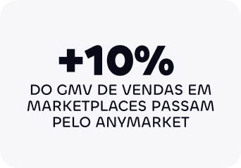 +10% do GMV de vendas em marketplaces passam pelo ANYMARKET